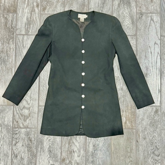 Henri Bendel EUC Vintage Silk Suit, Long Line blazer & Ankle Trousers, size 6/8 - Picture 7 of 13